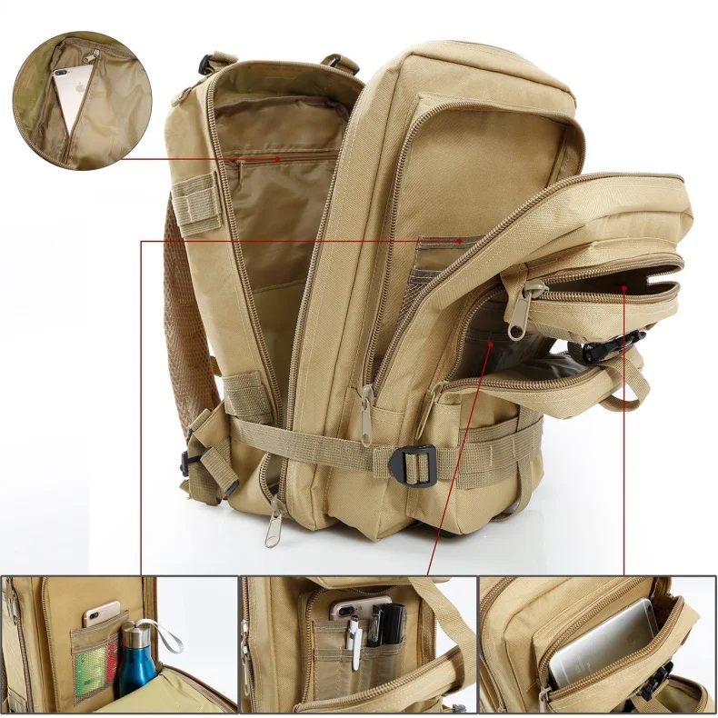 Outdoors Tactical Backpack 10 Solid Colors