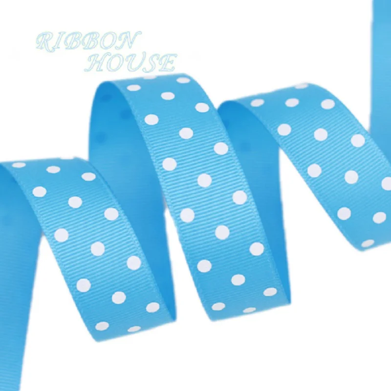Grosgrain Ribbon 10 yards/lot Cartoon Polka Dots Printed Grosgrain Ribbon 25/38mm