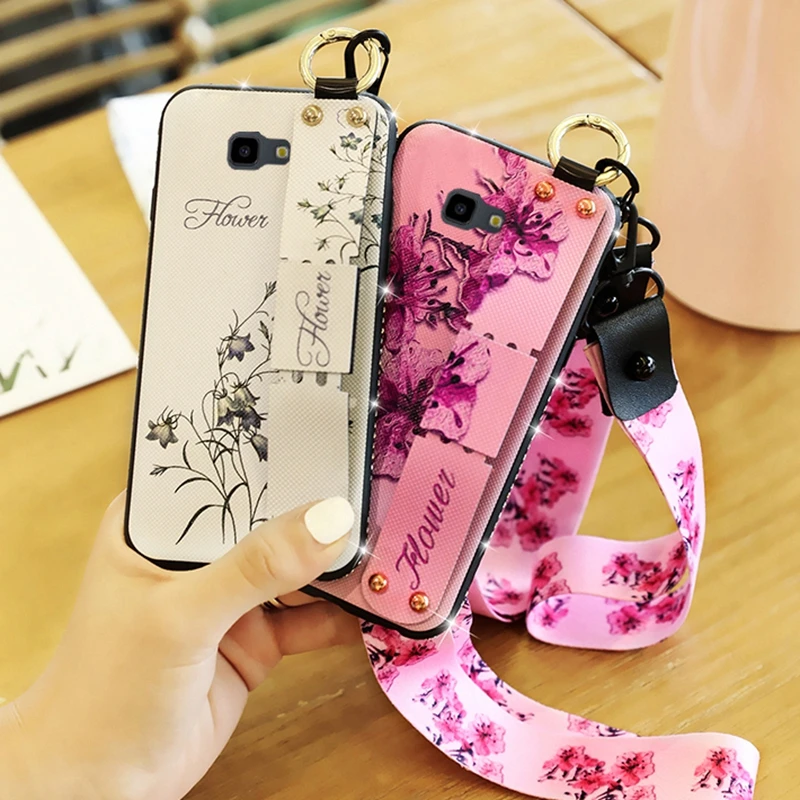 

For Samsung Galaxy J4 Plus Case Soft Silicon Cover For Samsung J4 Plus 2018 J415F SM-J415F J4Plus J 4 Covers Pattern Wrist Strap