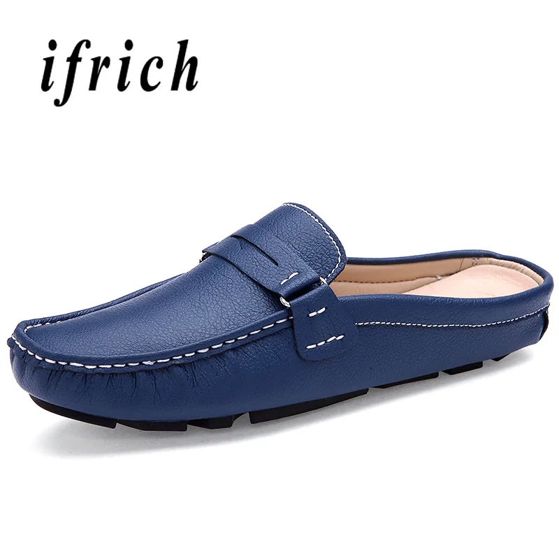 Online Mocasines casuales jóvenes Zapatos azul blanco perezoso Zapatos Hombre peso ligero medio zapatos cómodos antideslizantes hombres caminantes zapatos