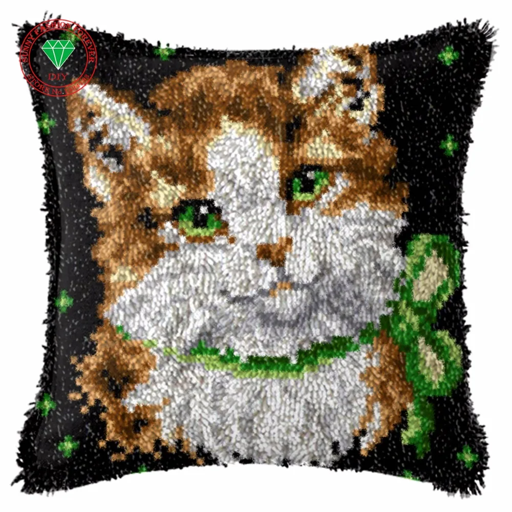 Needlework Latch hook rug kits Cat cross stitch thread embroidery kit Carpet embroidery