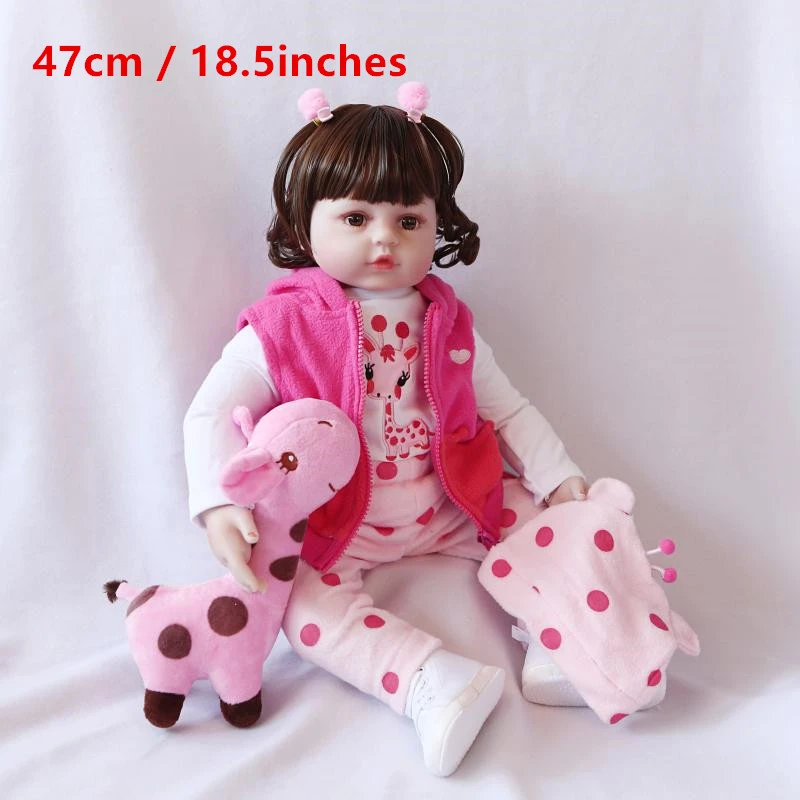 NPK Reborn Bebe Doll Girl Toddler 18.5"  Soft Reborn Lifelike Realistic Gift Toy