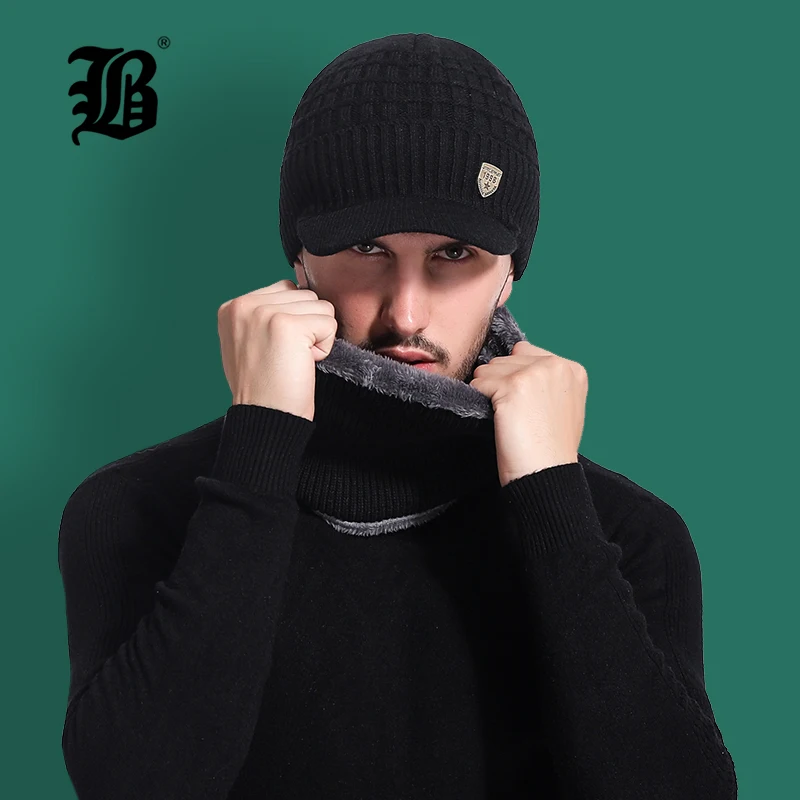 [FLB] Skullies Beanies, мужской шарф, вязаная шапка, мужская шапка, шапка, теплая шерсть, толстые зимние головные уборы для мужчин и женщин, шапочка F18041