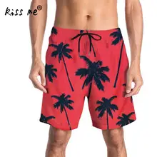 Красный эластичный пояс мужские пляжные шорты для серфинга пляжные шорты свободные печатные пляжная одежда с поясом Дерево Узор Мужской купальный костюм