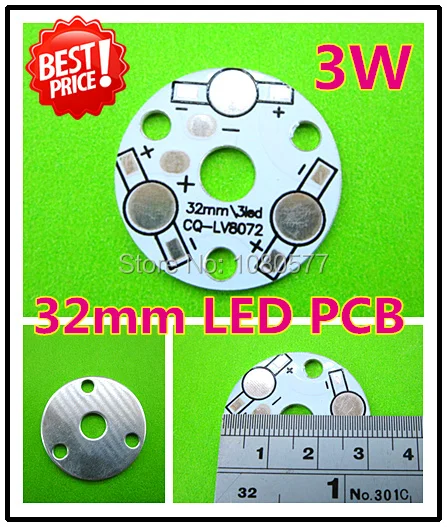32 мм 3 Вт светодиодный PCB, 3 Вт алюминиевая Базовая пластина, 3 Вт Высокая мощность светодиодный теплоотвод лампа пластина LV8072 для DIY светодиодный светильник