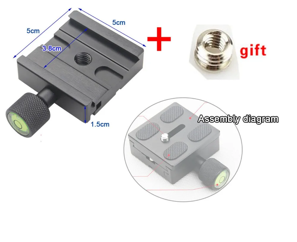 Camera Tripod Head Mount Quick Release Plate Connector 3/8 Screw for PU50 PU60 PU70 PU100 PU140