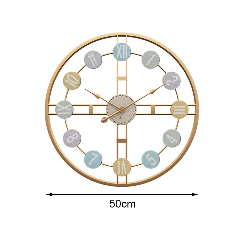  New 3D Hanging Clock 50cm Europe America Fashionable Style Iron Silent Wall Clock Absolutely Silent - 32975144542