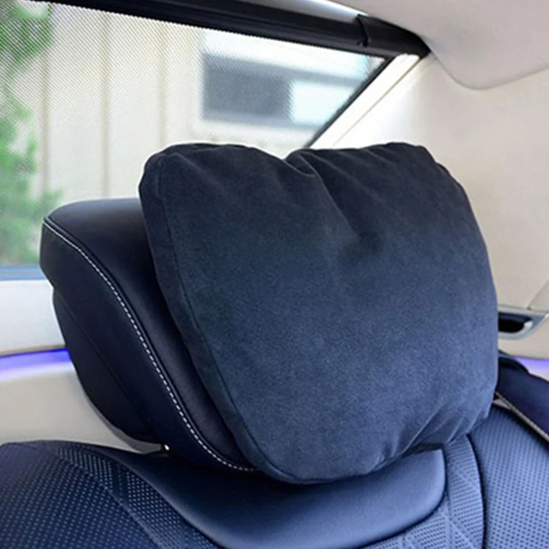 Car Seat Neck Supports Velvet Plush Auto Headrest Cushion Black Brown