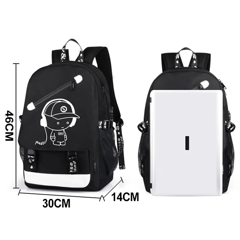 USB зарядное устройство, школьная сумка, анимационный Светящийся рюкзак для ноутбука, рюкзак для мальчика, школьные сумки, школьные рюкзаки для мальчиков, детский рюкзак