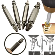 4pcs Double Side Screw Extractor Drill Bits Set Tools Easy Out Set Damage Screws Bolt Kit Guide Remover Works With Any Drill