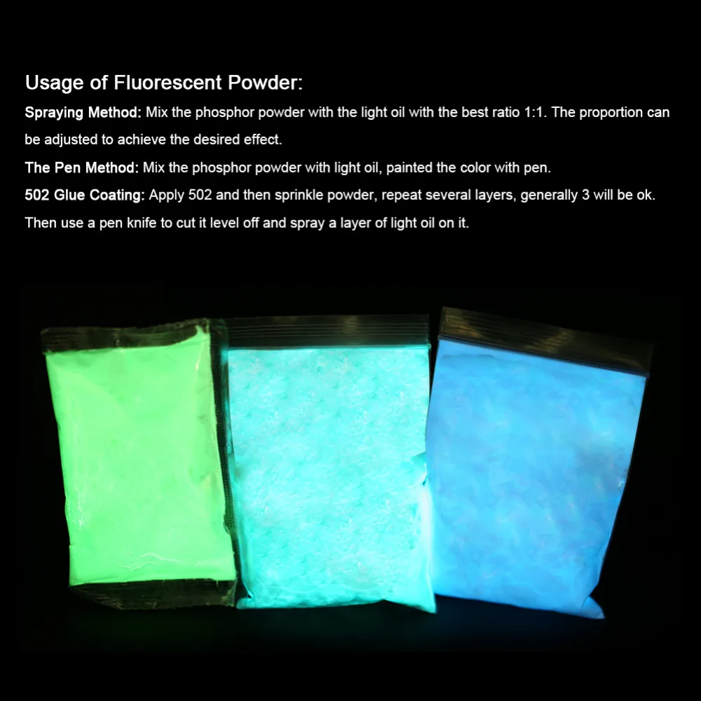 3 цвета флуоресцентный порошок светящийся порошок краска DIY пигмент покрытие ногтей фосфоресцирующий порошок