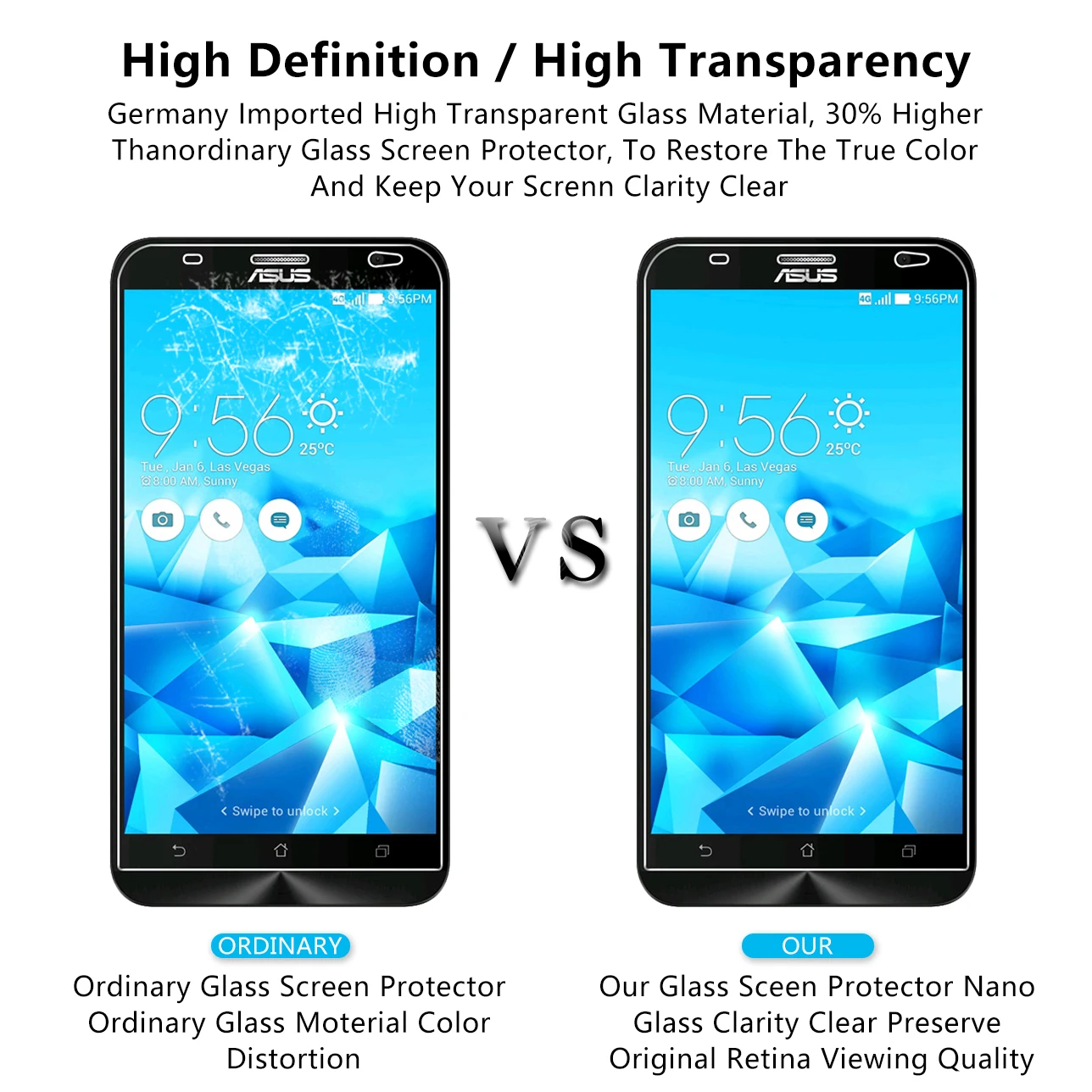 Закаленное стекло премиум класса 2.5D 0 26 мм 9H для Asus Zenfone 2 Deluxe ZE551ML ZE550ML 5 защитная