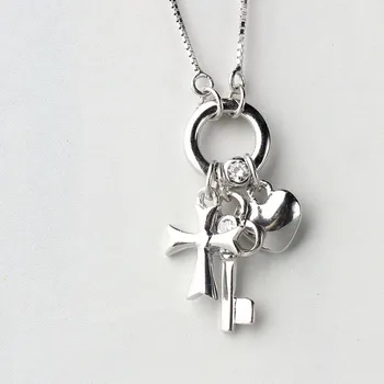 

"Faith of Love" Oathkeeper 925-sterling-silver Set of Key Heart Cross Necklaces & Pendants Sterling-silver-jewelry Accessories