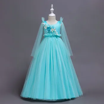 

baby lace Flower beads dress Girls kid for Teenagers clothes baby birthday Party Wedding Dress for Girls Clothes