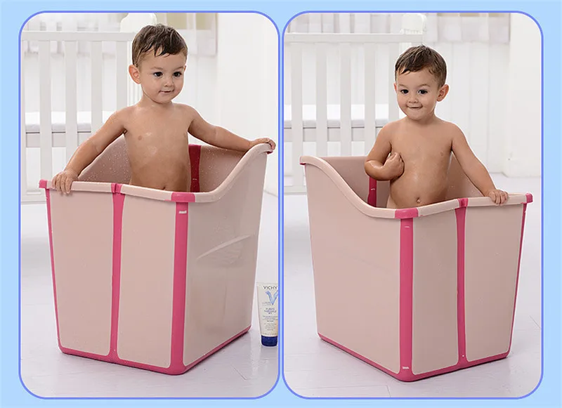 Large Size Foldable Babies Bath Tub Almofada Banho With a Seat In the Shower Kids Bathtub Baby Girls&Boy Bath Seat Bath Barrels 08