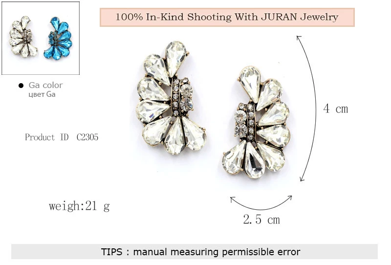 JURAN завод оптом женские модные хрустальные Висячие серьги вечерние ювелирные изделия брендовые серьги 15 видов стилей Brincos
