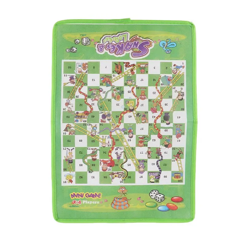 Non-woven Fabrics Foldable Ludo Snake Chess Board Game Family Game BH SE