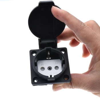 

Schuko CEE7 Waterproof IP54 Industrial AC Electrical Power Female Socket,Rewireable Outlet Socket Extension Cord Connector