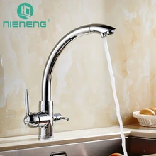 Nieneng краны латунные Поворотный Смеситель для мойки питьевой воды смеситель для кухни 3 Way фильтр для воды коснитесь с очиститель воды ручка ICD60372