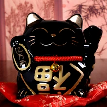 10 дюймов Maneki Neko керамика Lucky Cat домашний декор фарфоровые декоративные украшения бизнес-подарки Фортуна кошка копилка фэншуй ремесло подарок