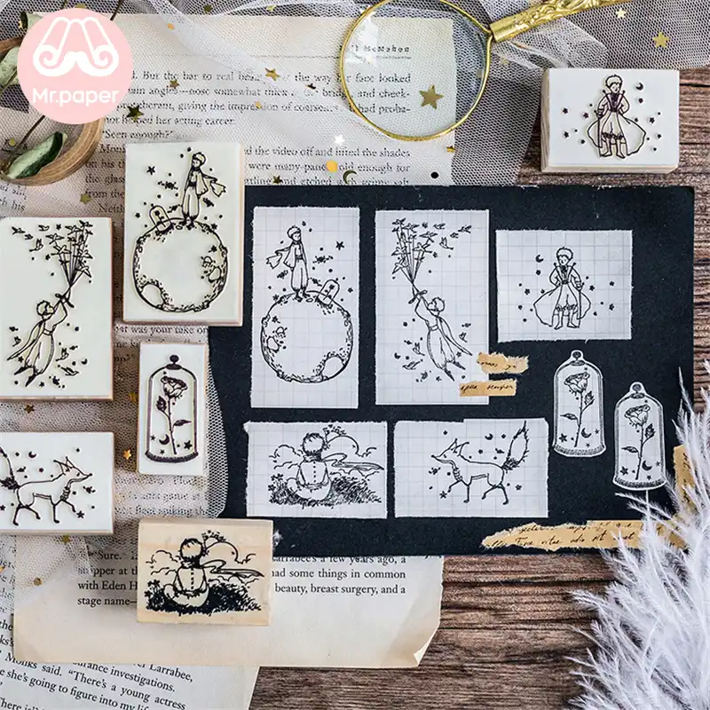 Mr Paper Dreamy Мультфильм Маленький принц Роза лиса деревянные и резиновые штампы для скрапбукинга украшения для самодельного изготовления стандартных деревянных штампов Mr Paper Dreamy Мультфильм Маленький принц Роза лиса деревянные и резиновые штампы для скрапбукинга украшения для самодельного изготовления стандартных деревянных штампов