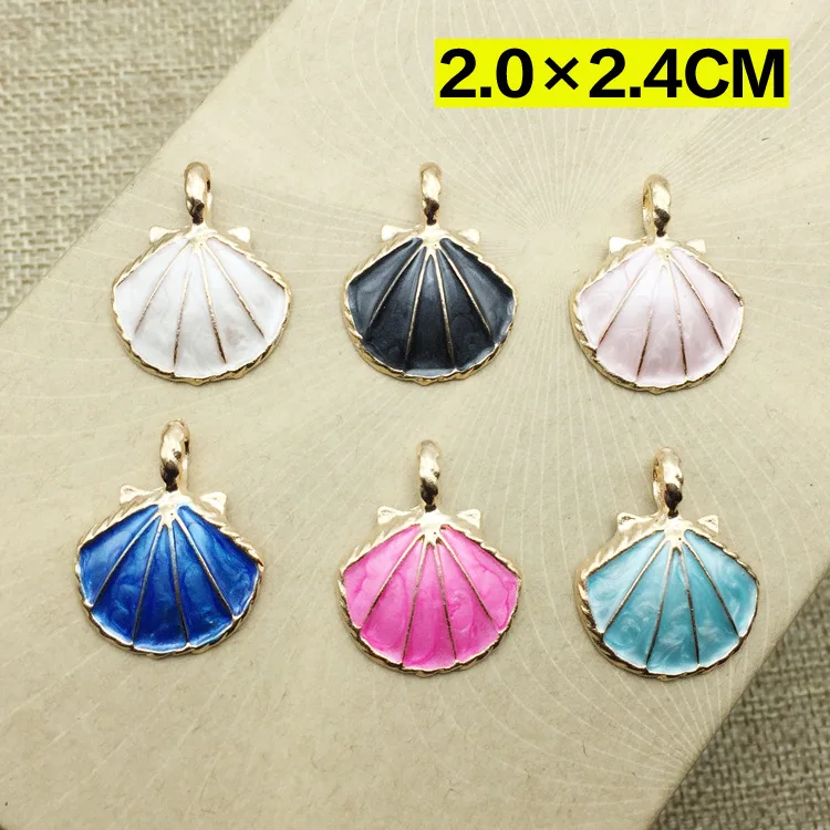 

20pcs/lot colorful shell & starfish 20*24mm & 22*27mm pendant star alloy enamel charm DIY accessories for necklace bracelet