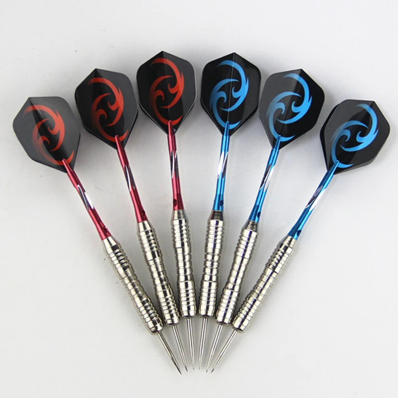 6 Professional 25g Steel Tips With Aluminum Rods Black Red and Black Blue Darts High Quality Indoor and Outdoor Entertain