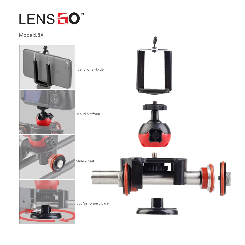 LENSGO Camera Video Track dolly Motorized Electric Slider Motor Dolly Truck for Nikon Canon DSLR ca