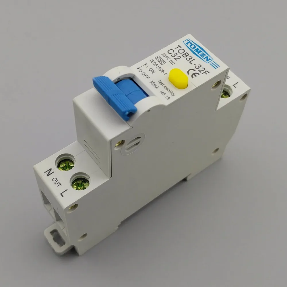 TOB3L-32F 18 ММ 32А RCBO 1 P+ N 6КА Остаточный ток выключателя с по сравнению с нынешним и предохранения от Утечки дифференциальный автомат, диф автомат, дифавтомат, УЗО