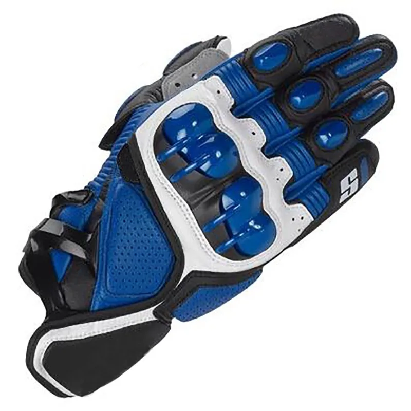 Альпийские мотокроссные звезды S1 гоночные перчатки MTB мотоциклетные кожаные перчатки Guantes Moto Luvas Motociclista мотоциклетные перчатки для верховой езды - Цвет: Синий