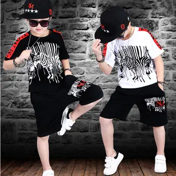 

Teenage boy Sport clothes Suits Summer Boys Clothing Sets Short Sleeve T Shirt&Pants Casual 4 5 6 8 10 12 14 Years Boy Clothes