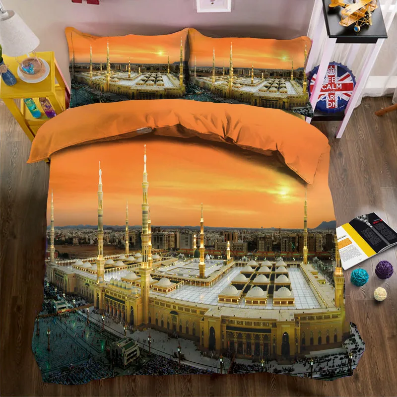 3D Mosque bedding bed sheet set bedclothes Super king duvet cover sets