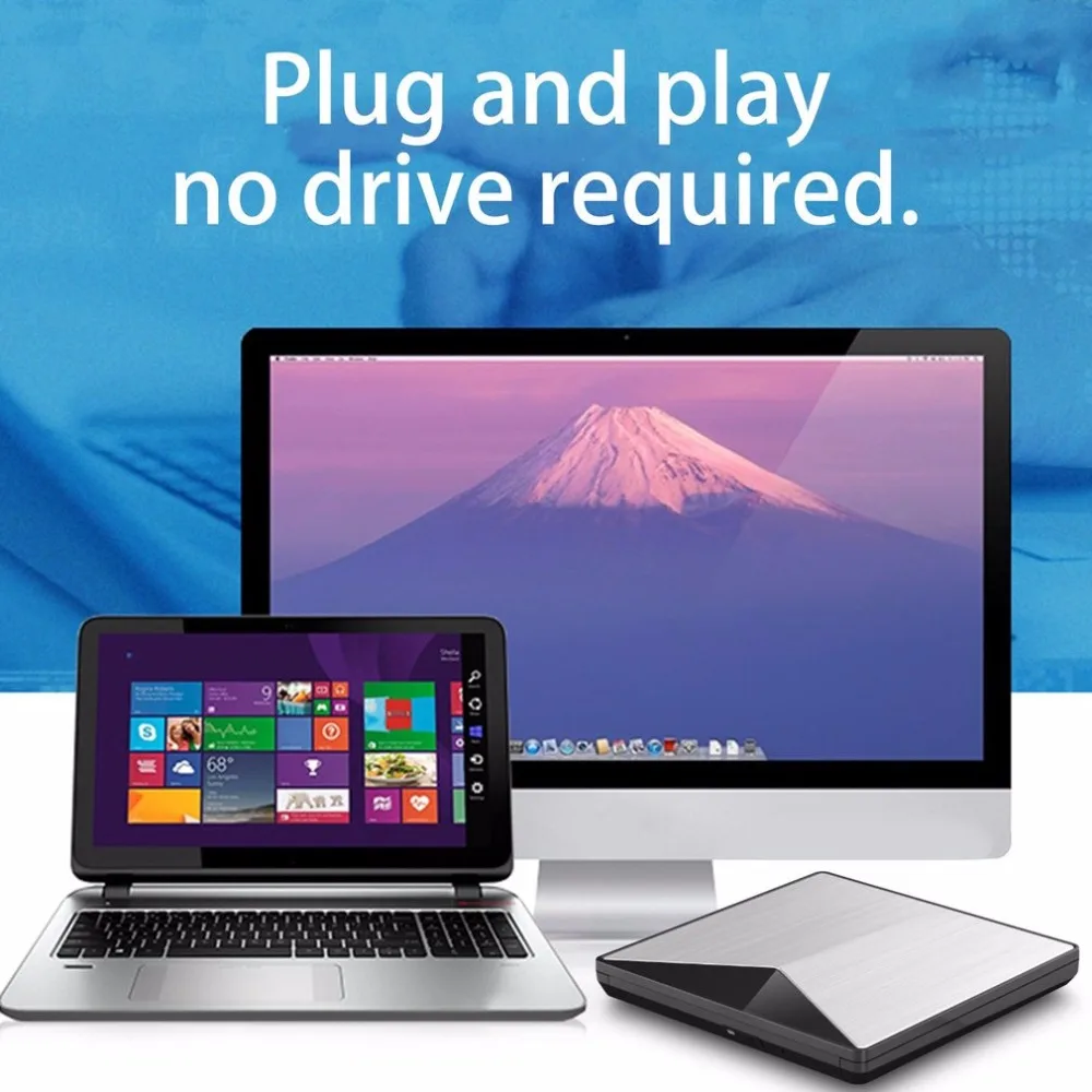Ultra-slim External DVD Drive USB 3.0 Drive for PC for Mac DVD + Rewritable DVD/CD RW Writer Recorder Burner Unique Shape Newest Ultra-slim External DVD Drive USB 3.0 Drive for PC for Mac DVD + Rewritable DVD/CD RW Writer Recorder Burner Unique Shape Newest