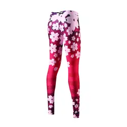 Hiawatha с цветочным принтом высокие эластичные леггинсы для женщин для сезон: весна-лето фитнес брюки девочек K559