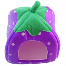 2016 New Soft Strawberry Pet Bed House Kennel Warm Cushion Basket Purple – L