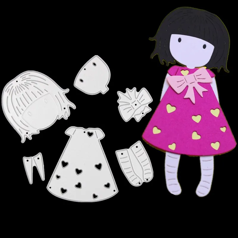 

New Little Girl Children's Puzzle Paper Embossing Mold DIY Embossing Cutting Dies Mold D033