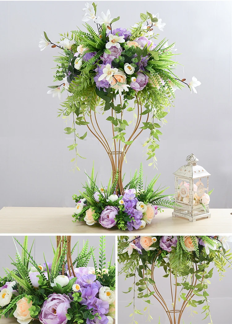 JAROWN Wrought Iron Bracket Flower Ball Wedding Main table Flower Arrangement Flower Frame Window Display Props Home Decoration (5)