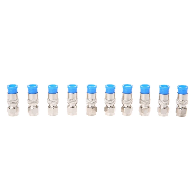 

10Pcs RG6 RG59 F Compression Connectors Coaxial Coax Cable Fitting Tools O-Ring