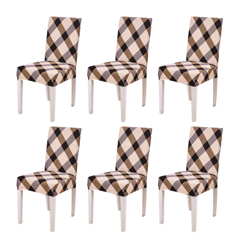 6 шт. спандекс чехлы на стулья для столовой эластичные чехлы на стулья для банкет ресторан отель хауссе де шезлонг моющиеся - Цвет: Charcoal
