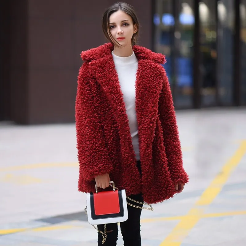 

Long Faux Fur Coat Female Coat Autumn and Winter New Fashion Hot Sale Plush Jacket