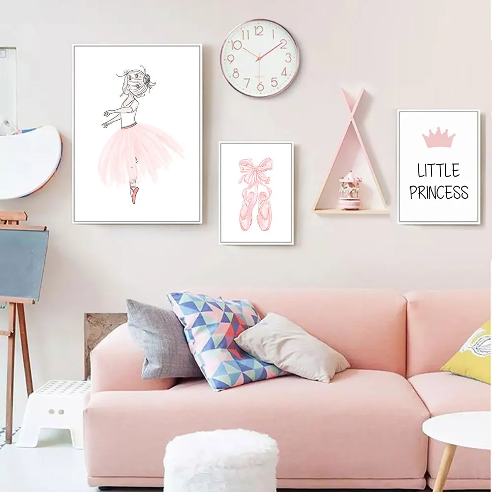 

Girl Poster Pink Picture Canvas Painting Girl Fairy Picture For Kids Room Posters And Prints Nordic Nursery Prints Unframed