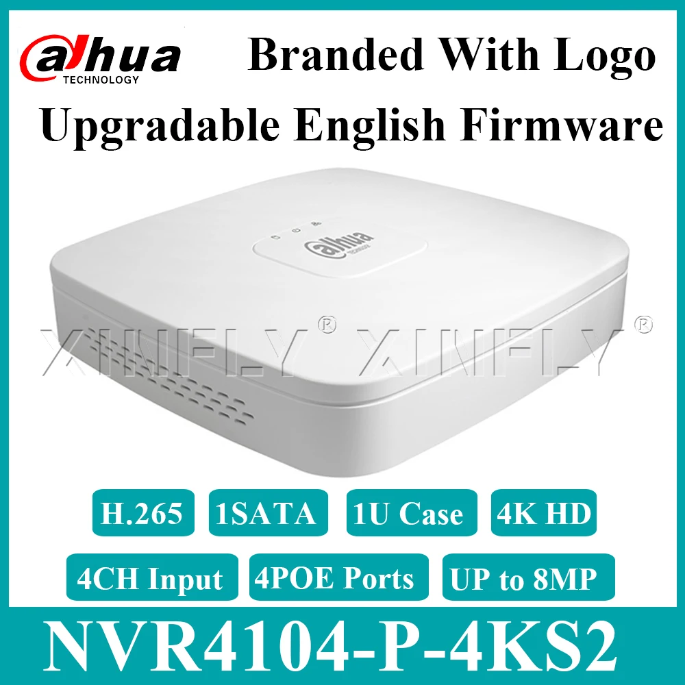 Dahua оригинальный NVR4104-P-4KS2 сетевой видеорегистратор жесткий диск Smart 4CH 1U 4POE 4K &amp H.265