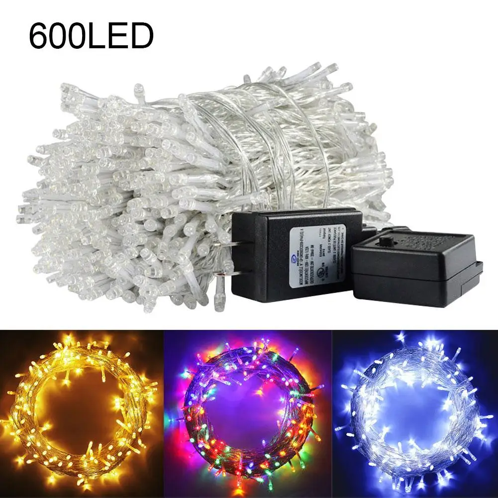 

600LEDs 8 Modes Fairy Curtain Icicle String Lights Wedding Party Holiday Decor Emitting Light