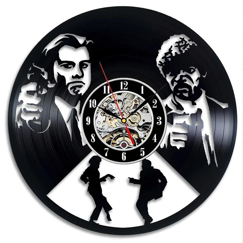 Pulp Fiction Creative CD Record Wall Clock Round Vinyl Record Clock