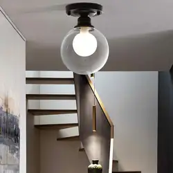 Скандинавские креативные сферические стеклянные потолочные лампы Cloakroom балкон, коридор лампа крыльцо свет G9 led