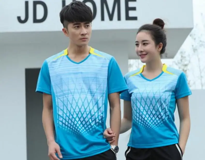 New women and men Badminton shirts sportwear game,Men Tennis t-Shirts polyester Breathable table tennis Sport jersey shirts