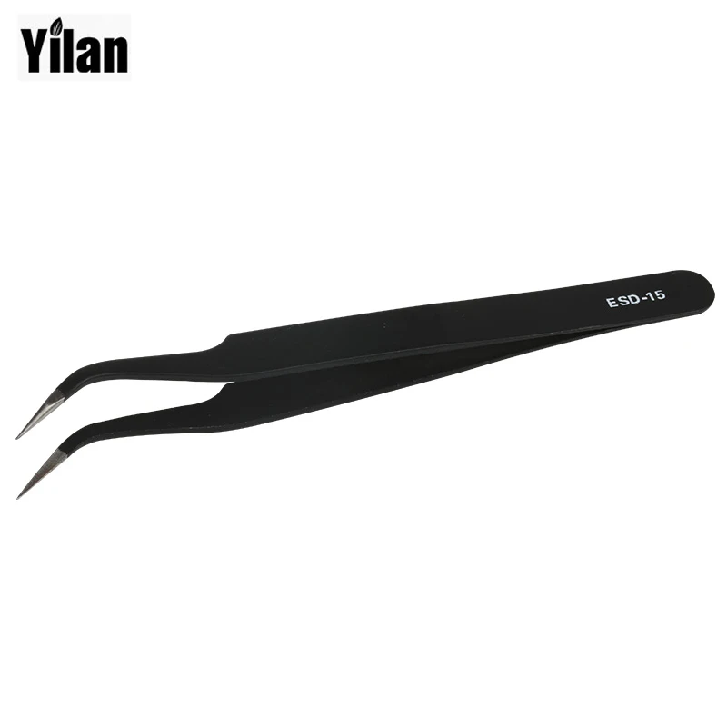 1 pcs ESD 15 Tweezers Multi Functional Maintenance Pliers Stainless