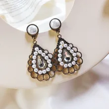 needle elegant pearl drop earrings jewelry rhinestone earrings feather trendy earrings vintage earrings needle elegant pearl drop earrings jewelry rhinestone earrings feather trendy earrings vintage earrings