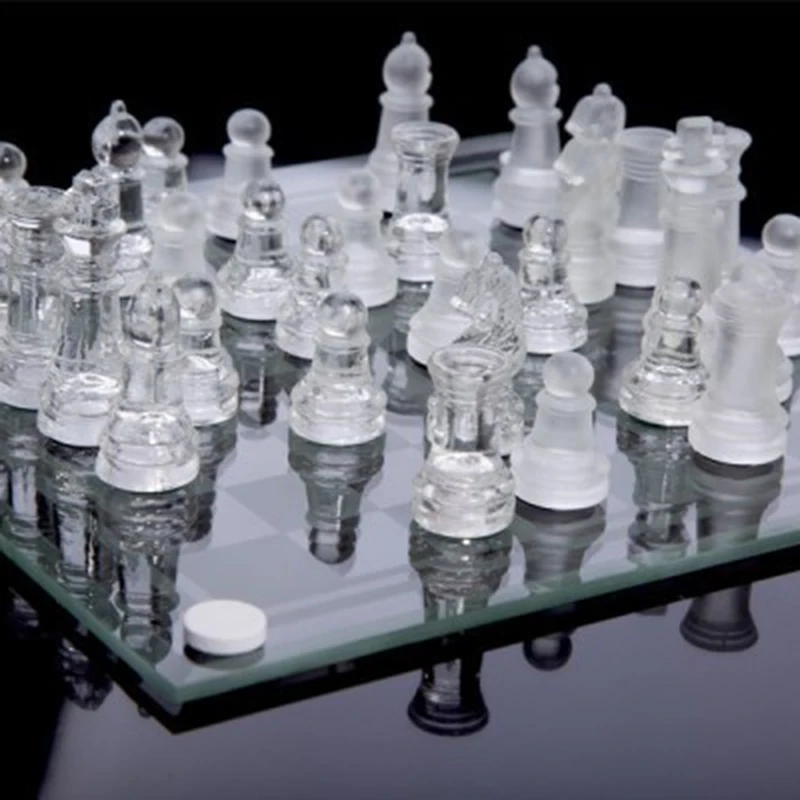 25*25 см K9 стеклянные шахматы средняя упаковка для борьбы Международная шахматная игра Международный шахматный набор