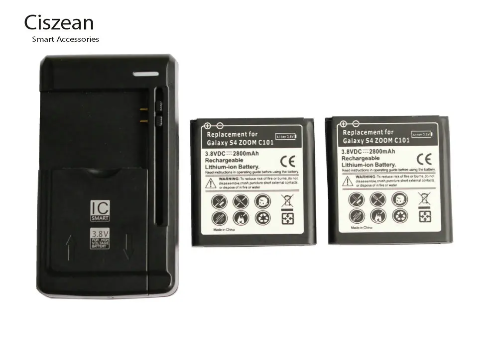 2x2800 mAh B740AC/K/E/U запасная батарея + настенное зарядное устройство для Samsung Galaxy S4 Zoom C101
